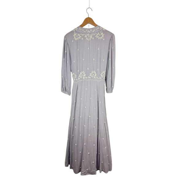 Free People Embroidered Fable Maxi Dress in Pale Lavender - Picture 7 of 7